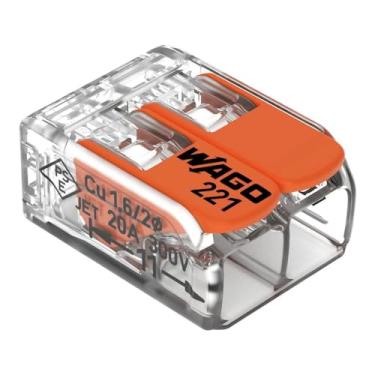 Imagem de Conector Emenda Cabo 4mm 2vias Mod.221-412 Wago Kit 10 Pçs