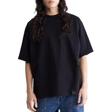 Imagem de Calvin Klein Camiseta masculina compacta de algodão, Beleza preta, G
