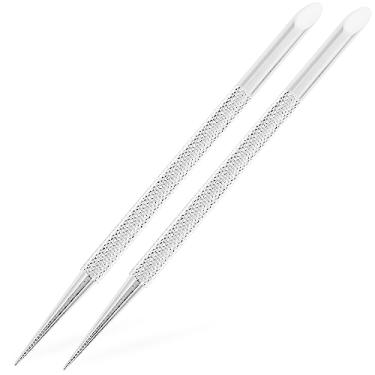 Imagem de Luxshiny 2 pçs ferramenta empurrador de cutícula removedor de cutículas ferramentas de esmalte de aço inoxidável gel unhas esmalte descascador ferramenta de manicure limpador de pedicure para unhas