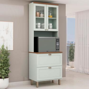 Imagem de Cristaleira para Forno Iluminata com Vidro 4 Portas Verde Mint