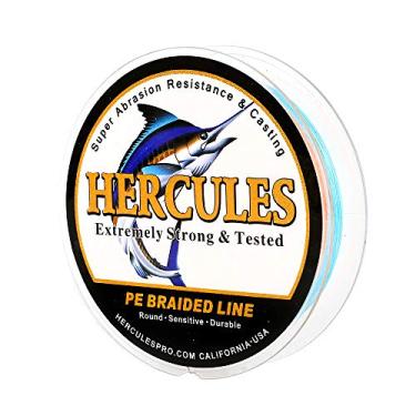 Imagem de Hercules linha de pesca trançada super fundida 8 fios de 10 lb a 300 lb teste para água salgada, 109/328/547/1094 jardas (100 m/300 m/500 m/1000 m), diamante.#0,12 mm-1,2 mm, desempenho de alto nível, cores variadas, Multicor, 20LB-0.20MM-547YDS(500M)-8 STRANDS