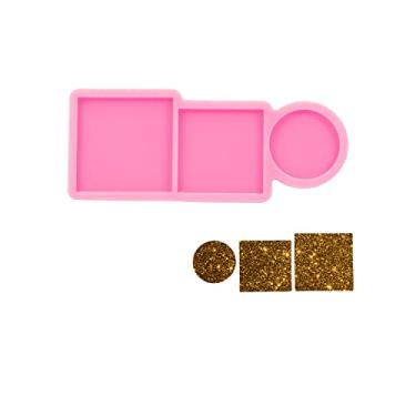 Imagem de Molde quadrado de silicone de resina de diferentes tamanhos, formato quadrado, molde de epóxi, molde redondo de silicone, molde de aderência para telefone, molde de resina para carretel de crachá DIY,