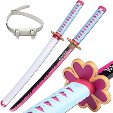 Imagem de ziqing Espada Demon Katana Kanroji Mitsuri Espada Cosplay Espada Artesanal Katana 78,7 cm com Vários Estilos para Escolher