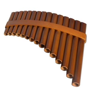 Imagem de flauta pan Instrumento Musical Étnico Tradicional Tubo De Pan De 15 Tubos C/G Baixo De Nível Básico Para Destros E Canhotos (Color : C, Size : Left)