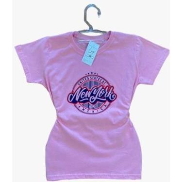 Imagem de Camiseta Feminina Baby Look Algodão New York United States-Feminino