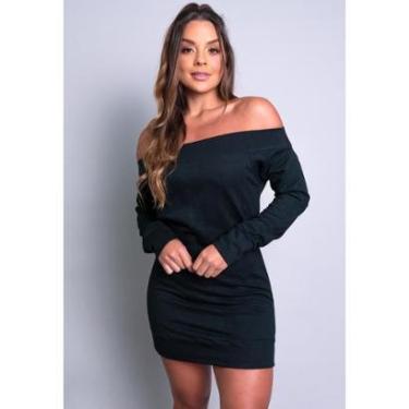 Imagem de Vestido Mvb Modas Moletom Ombro a Ombro Manga Longa-Feminino