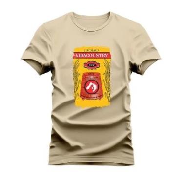 Imagem de Camiseta Algodão Confortável Malha Mácia Estampada Cachaça Vida Country-Unissex