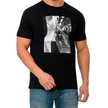 Imagem de Camiseta Calvin Klein Masculina Metro Inside NY Preta-Masculino