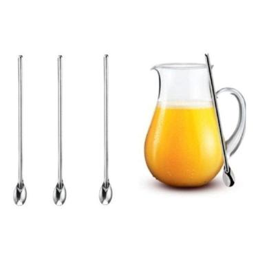 Imagem de Jogo De Colher Bailarina 30 Cm Com 3 Pçs Inox Colheres  Suco
