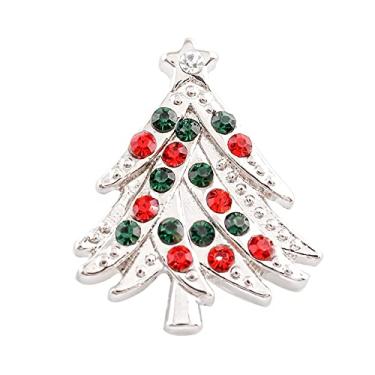 Imagem de Joia de encaixe de árvore de Natal, pingente de gengibre, strass, botão de feriado de 18 mm, serve para pulseiras, colares, chaveiros, anéis femininos personalizáveis (strass prata pequeno)