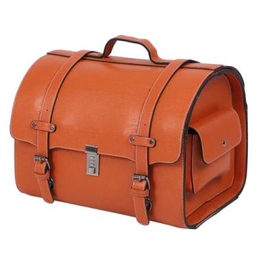 Imagem de Bolsa Traseira para Motocicleta, à Prova D'água, 29,5l, Capacidade, Design Elegante, Couro de, Liberação Rápida, Rack Traseiro, Bolsa de Bagagem, Scooter (Laranja)