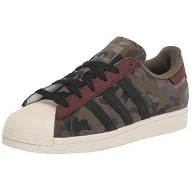 Imagem de adidas Originals Tênis masculino Superstar, Strata verde-oliva/mesa/vermelho noturno, 6