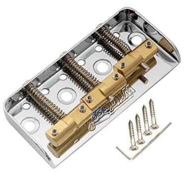 Imagem de Wilkinson WTBS Curto Ponte Telecaster com 3 Carrinhos Latão Compensadas para Guitarra estilo Tele Vintage Humbucker, Cromada