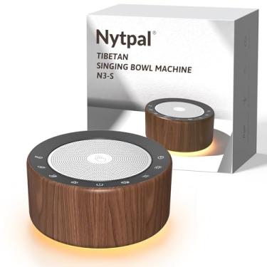 Imagem de Máquina de meditação tibetana para cantar – 7 sons de tigelas cantantes, cura de cristais, cura de chakras, temporizador de alívio de estresse e recursos de memória para mulheres/homens