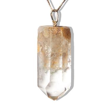 Imagem de Colar Pontinha Pedra Cristal com Lodolita Montagem Prata 950