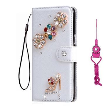 Imagem de Capa para Galaxy J7 V, Galaxy J7 Prime, Galaxy J7 Perx, Galaxy Halo, Galaxy J7 Sky Pro, Galaxy J7 2017 (apenas para a versão dos EUA), capa de couro PU feita à mão para meninas fashion com ranhuras