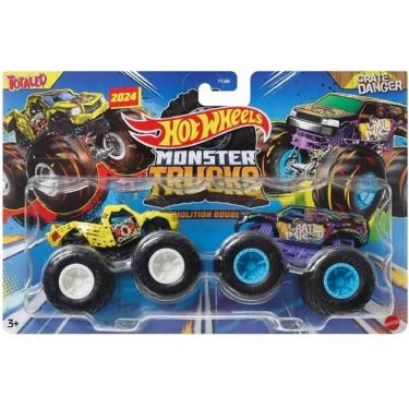 Imagem de Carrinho HOT Wheels Monster TRUCK Totaled X CRAT Danger Mattel FYJ64