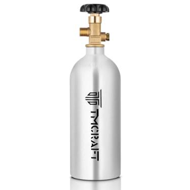 Imagem de TMCRAFT Tanque de CO2 de 1,1 kg, cilindro de liga de alumínio de alta resistência com válvula CGA-320, cilindro aprovado pelo DOT para kit Kegerator e dispensador de cerveja de pressão