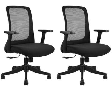 Imagem de Conjunto com 2 Cadeiras para Escritório Diretor Boston Office Nr17 Preto