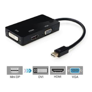 Imagem de Cabo adaptador 3 em 1 porta Thunderbolt Mini Displayport HDMI DVI VGA 
