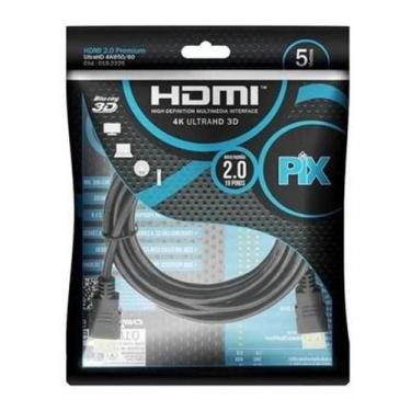 Imagem de Cabo Hdmi 5 Metros 2.0 4k Ultrahd 3d Premium Chip Sce - Pix