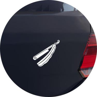 Imagem de Adesivo de Carro Navalha de Barbeiro - Cor Branco - Melhor Adesivo, Br