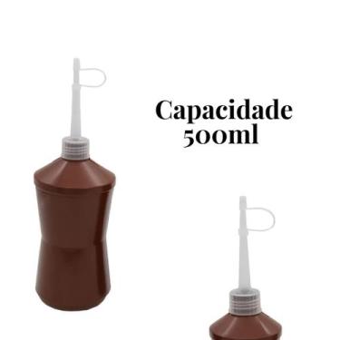 Imagem de Frasco Almotolia Transparente Para Líquidos Bico Reto Lavagem de Cílio
