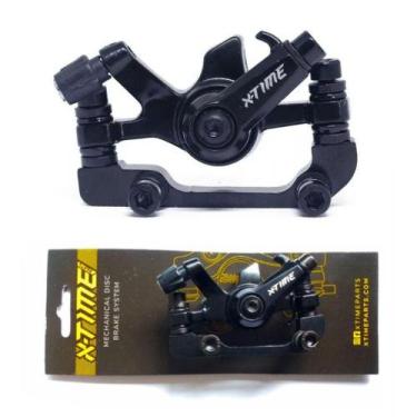 Imagem de Pinça Freio a Disco Mecânico Dianteiro 160mm X-Time Bicicleta Mtb Pret
