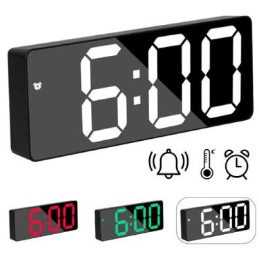 Imagem de Relógio De Mesa Digital Led Bivolt C/Calendário Alarme Temperatura Par