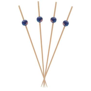 Imagem de Espetinho Palito Bolinha Azul Petisco Decorar Pratos 100 Un - Oriental