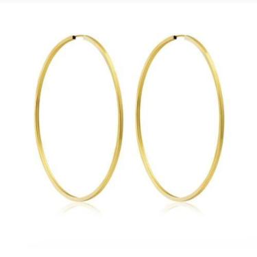 Imagem de Brinco de ouro 18k Argola Grande 55mm - Elegancy Joias