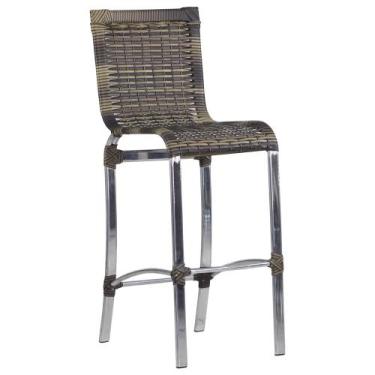 Imagem de Banqueta Alta Haiti Em Alumínio Para Cozinha, Bistrô, Edícula Trama, C