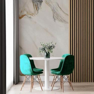 Imagem de Papel de Parede Painel 3D Mármore Calacata Bege 2M Revestimento Auto C