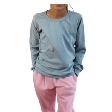 Imagem de Kit 3 Camiseta Básica infantil Menino e Menina Unisex  Manga Longa 100