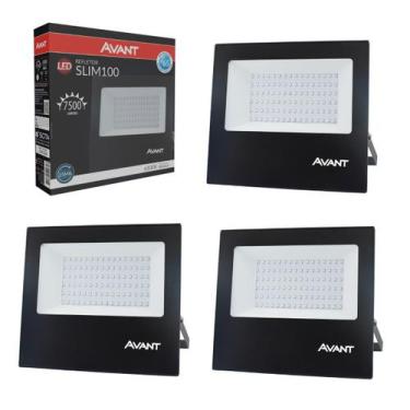 Imagem de Kit 4 Refletor Led 100w Holofote Prova D'água Área Externa Ip65 Bivolt