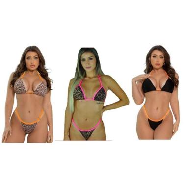 Imagem de Kit 3 Biquíni Fio Dental Marquinha Bojo Removível - WM, Diversas