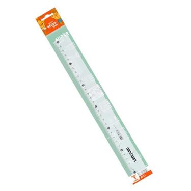 Imagem de Régua Plastica 30cm Escolar Infantil Transparente Cristal Grande - Leo