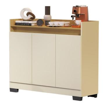 Imagem de Aparador Balcão Buffet Sala Cantinho Café Retro Industrial 3 Portas Pr