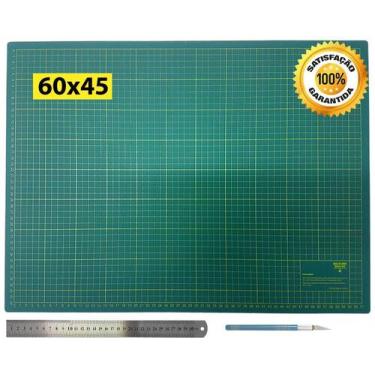 Imagem de Tapete Corte 60 Régua Inox 30cm Estilete Precisão Scrapbook - De Acord