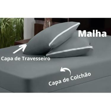 Imagem de Kit 1 Capa Colchão Casal BOX 30 Cm Altura Com 2 Capas De Travesseiros 