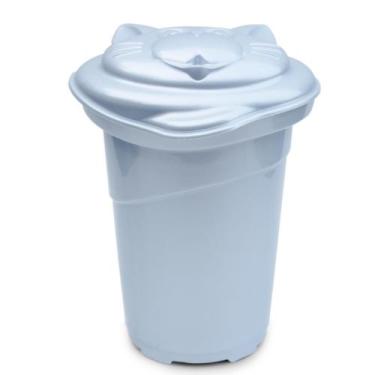 Imagem de Cesto de roupas bebê organizador infantil com tampa plastibaby 36l - m