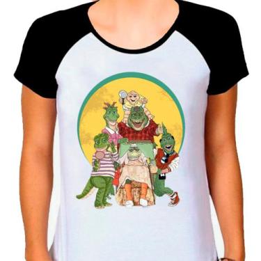 Imagem de Camiseta Familia Dinossauro Feminina - DESIGN CAMISETAS, Raglan, P