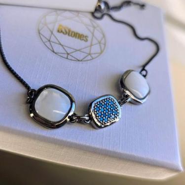 Imagem de Pulseira madreperola banhado a ródio negro - BStones