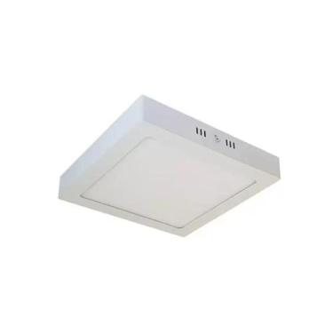 Imagem de Kit 5 Painel Led Sobrepor 12w Quadrado 17x17cm Luz Quente Bivolt   MBL