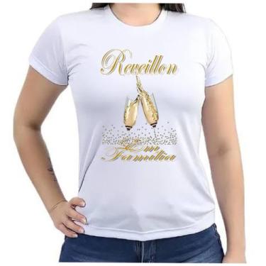 Imagem de Camiseta Baby look feminina feliz ano novo réveillon em família fim an