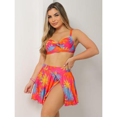 Imagem de Conjunto Biquini Bojo Sustentação Saia Saída de Praia Verão - Dulce Se
