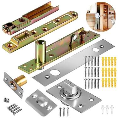 Imagem de Dobradiças de porta articuladas, sistema de dobradiça invisível com ferragens esféricas para portas de madeira resistentes de até 99 kg, estante oculta e secreta, estante Murphy (tipo dobradiça)