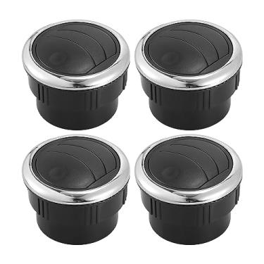 Imagem de X AUTOHAUX 4 peças 70 mm saída de ar condicionado defletor lateral teto redondo saída de ventilação para carro RV ônibus preto prateado