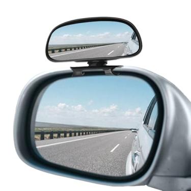 Imagem de JONMON Espelho de ponto cego pequeno, ângulo de rotação de 360 graus ajustável, espelho retrovisor lateral convexo HD lateral lateral com encaixe e adesivo universal para automóveis, caminhões, SUVs