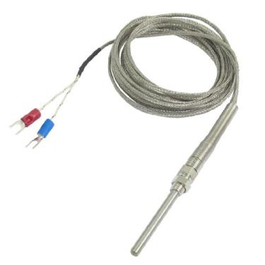 Imagem de uxcell Cabo de sensor de temperatura para termopar tipo K 50x5 mm 500C 3 m 3 metros